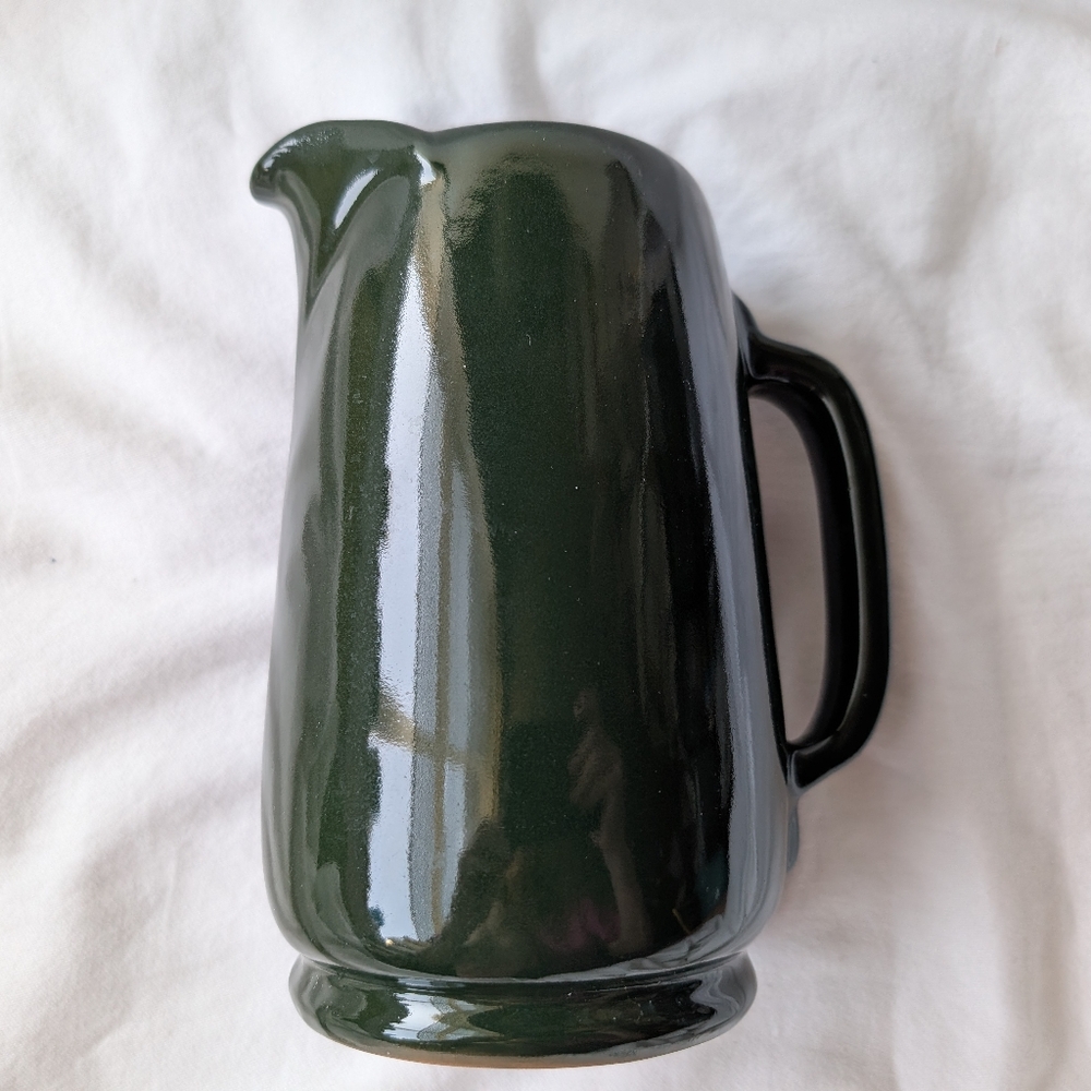 Vintage Frankoma Westwind Green Glaze Red Pottery Pitcher - Picture 5 of 8